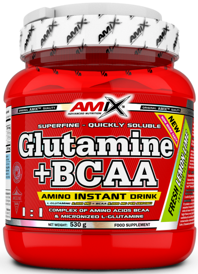 L-Glutamine + BCAA in powder Amix 530g lemon lime