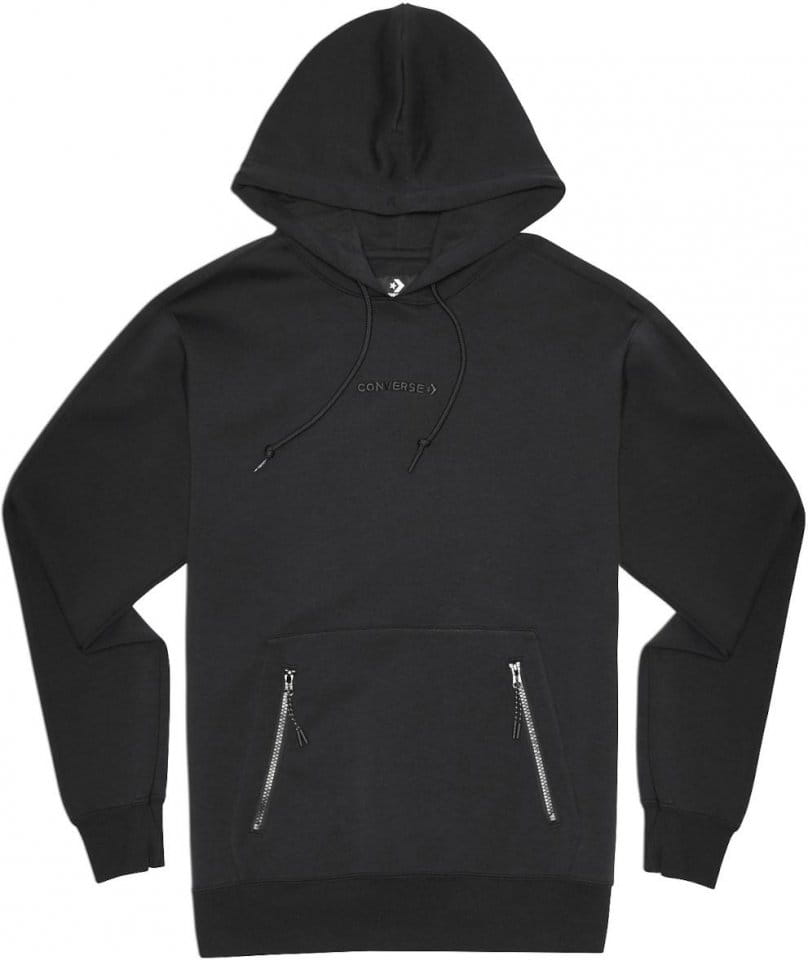 Hooded sweatshirt Converse Court Hoody Schwarz F001