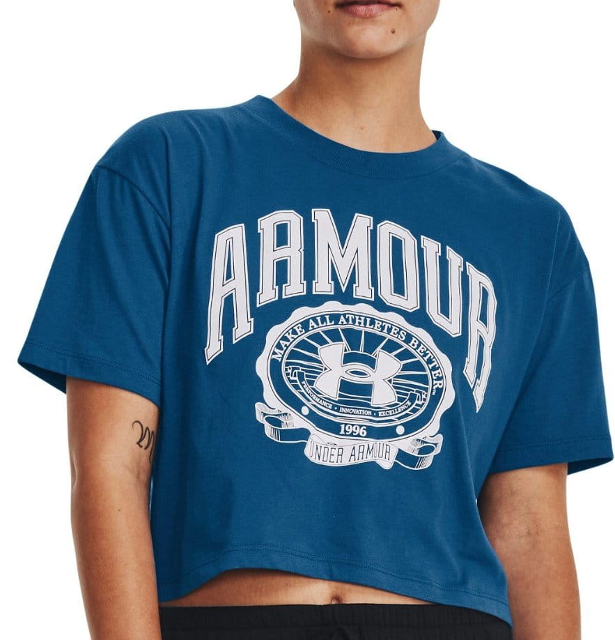 T-shirt Under Armour UA COLLEGIATE CREST CROP SS-BLU