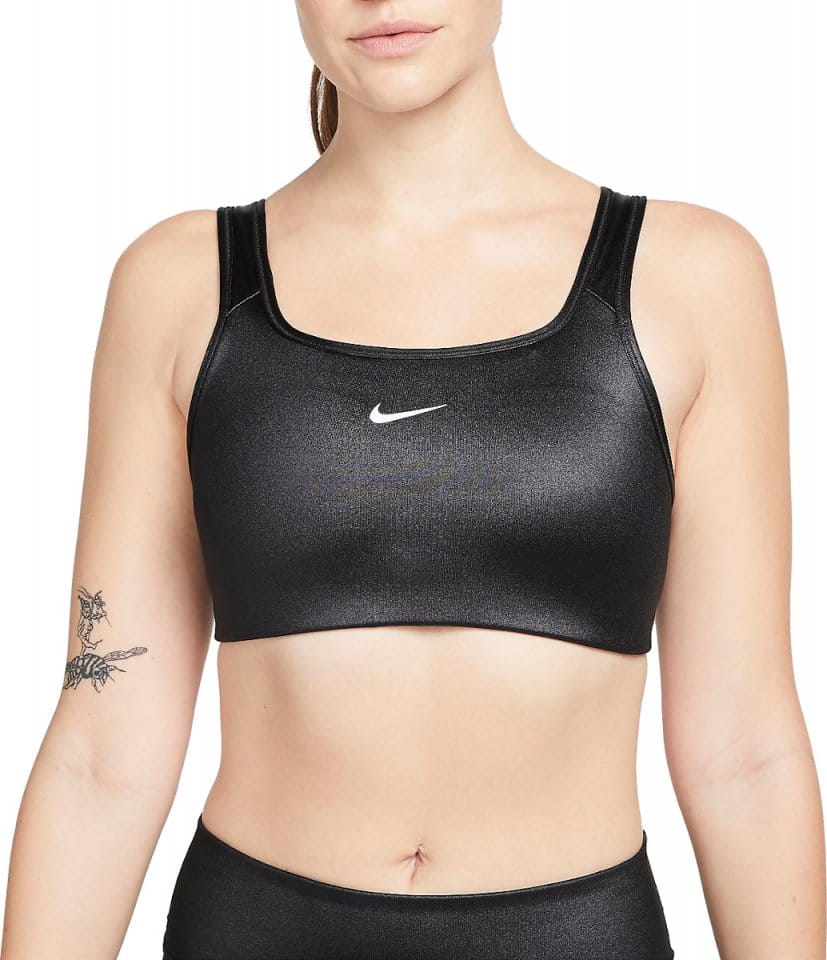 Nike Dri-FIT Swoosh Women s Medium-Support 1-Piece Pad Shine Sports Bra