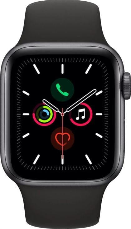 Apple Watch Series 5 GPS, 40mm Space Grey Aluminium Case with Black Sport Band